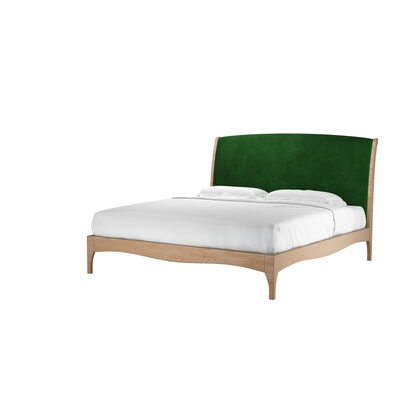 Emilia Super King Bed in Putting Green Aquaclean Clever Velvet