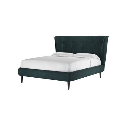 Audrey King Bed in Deep Forest Aquaclean Clever Velvet
