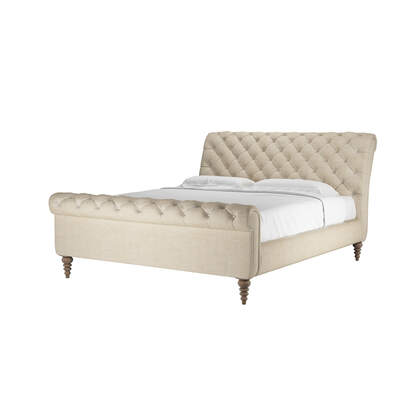 Knightsbridge Super King Bed in Chantilly Aquaclean Clever Chenille
