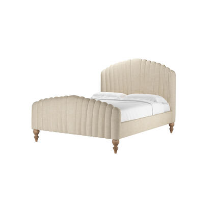 Bella King Bed in Chantilly Aquaclean Clever Chenille