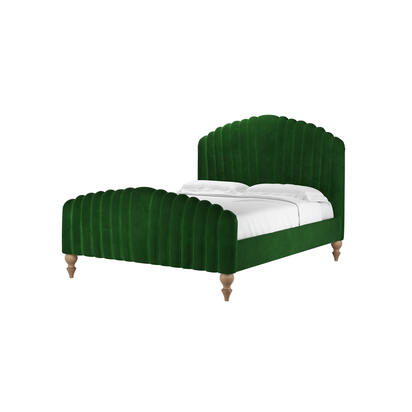 Bella King Bed in Putting Green Aquaclean Clever Velvet