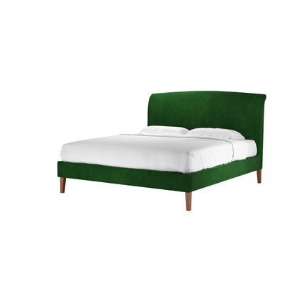 Thea Super King Bed in Putting Green Aquaclean Clever Velvet