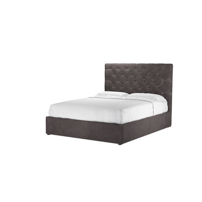 Rosalie 130cm King Ottoman Bed in Shale Aquaclean Clever Velvet