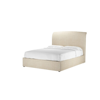 Thea King Ottoman Bed in Chantilly Aquaclean Clever Chenille