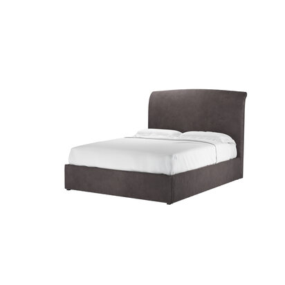 Thea King Ottoman Bed in Shale Aquaclean Clever Velvet