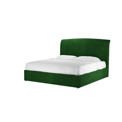 Thea Super King Ottoman Bed in Putting Green Aquaclean Clever Velvet