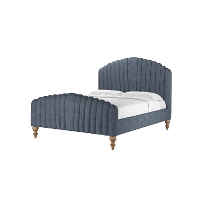 Bella King Bed in Azure Florence Textured Weave