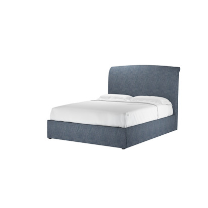 Thea King Ottoman Bed in Azure Florence Textured Weave