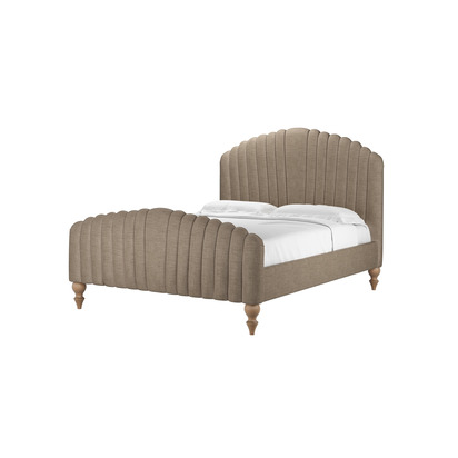 Bella King Bed in Greige Florence Textured Weave