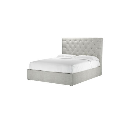 Rosalie 130cm King Ottoman Bed in Fog Aquaclean Clever Chenille