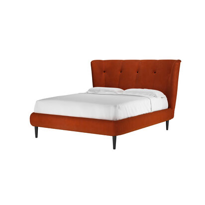 Audrey King Bed in Brick Aquaclean Clever Velvet