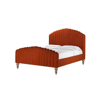 Bella King Bed in Brick Aquaclean Clever Velvet