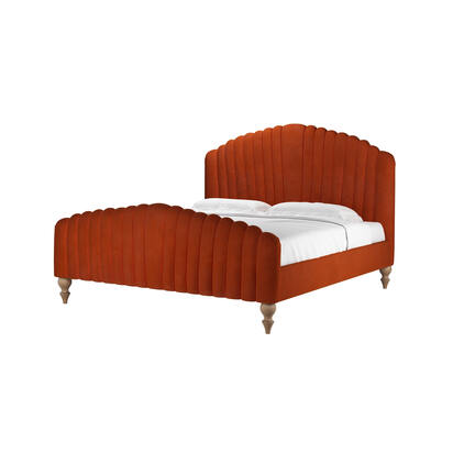 Bella Super King Bed in Brick Aquaclean Clever Velvet