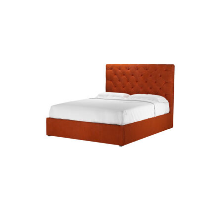 Rosalie 130cm King Ottoman Bed in Brick Aquaclean Clever Velvet