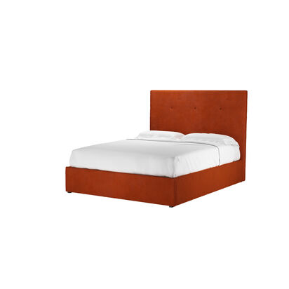 Avery 130cm King Ottoman Bed in Brick Aquaclean Clever Velvet