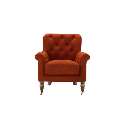 Poppy Armchair in Brick Aquaclean Clever Velvet