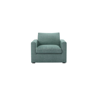 Long Island Slim Small Armchair in Sea Spray Aquaclean Clever Chenille