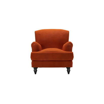 Snowdrop Armchair in Brick Aquaclean Clever Velvet