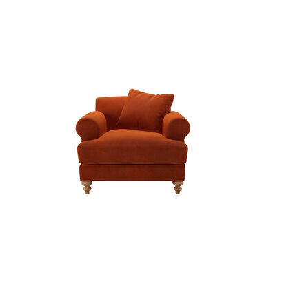 Teddy Armchair in Brick Aquaclean Clever Velvet