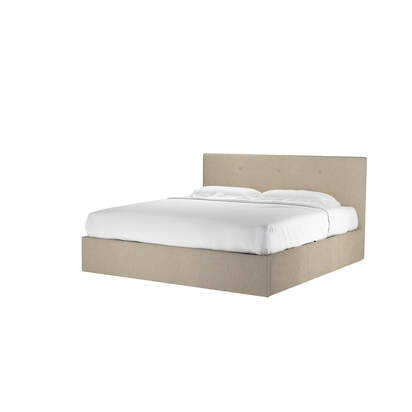 Avery 100cm Super King Ottoman Bed in Cashew Baylee Viscose Linen