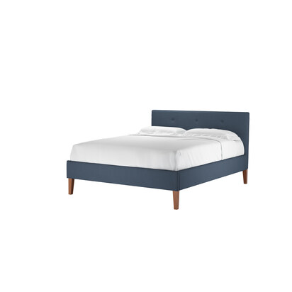 Avery 100cm King Bed in Midnight Blue Brushed Linen Cotton