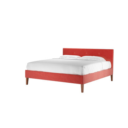 Avery 100cm Super King Bed in Dusty Rose Cotton Matt Velvet