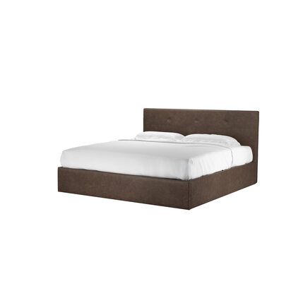 Avery 100cm Super King Ottoman Bed in Walnut Antique Leather