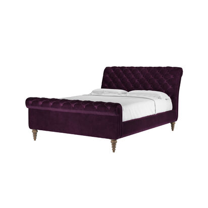 Knightsbridge King Bed in Damson Smart Velvet