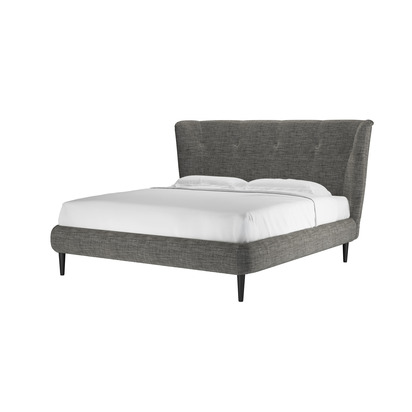 Audrey Super King Bed in Liquorice Baylee Multi-Tone Viscose Linen
