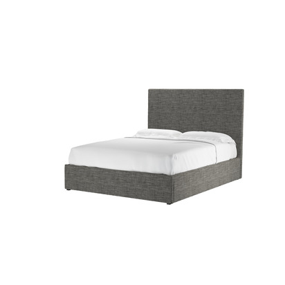 Avery 130cm King Ottoman Bed in Liquorice Baylee Multi-Tone Viscose Linen
