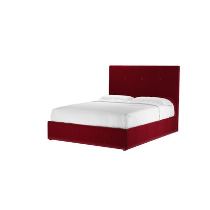 Avery 130cm King Ottoman Bed in Malbec Cotton Matt Velvet