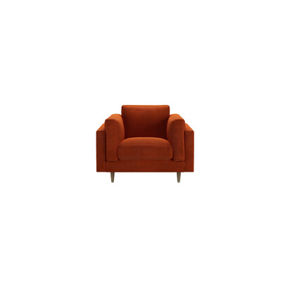 Marco Armchair in Brick Aquaclean Clever Velvet