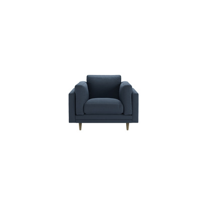 Marco Armchair in Midnight Blue Brushed Linen Cotton