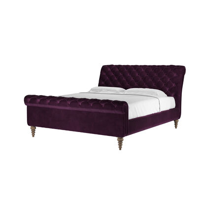 Knightsbridge Super King Bed in Damson Smart Velvet
