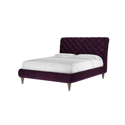 Knightsbridge (No Footboard) King Bed in Damson Smart Velvet
