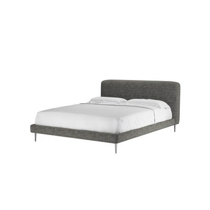 Lucy King Bed in Liquorice Baylee Multi-Tone Viscose Linen
