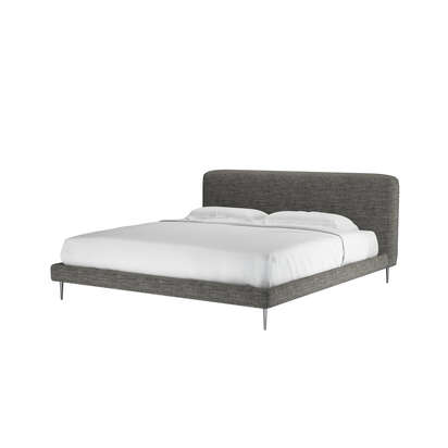Lucy Super King Bed in Liquorice Baylee Multi-Tone Viscose Linen