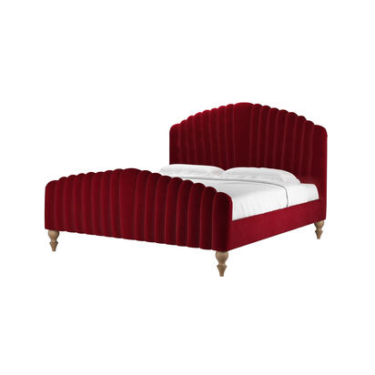 Bella Super King Bed in Malbec Cotton Matt Velvet