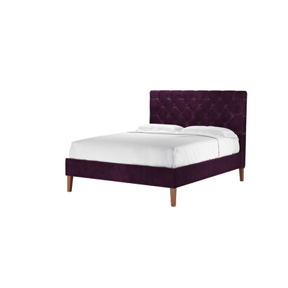Rosalie 130cm King Bed in Damson Smart Velvet