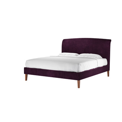 Thea Super King Bed in Damson Smart Velvet