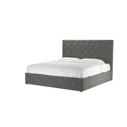 Rosalie 130cm Super King Ottoman Bed in Liquorice Baylee Multi-Tone Viscose Linen
