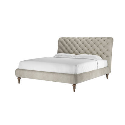 Knightsbridge (No Footboard) Super King Bed in Sand Aquaclean Clever Canvas