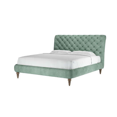 Knightsbridge (No Footboard) Super King Bed in Sea Foam Aquaclean Clever Canvas