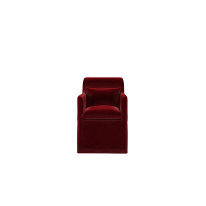 Anders Dining Chair with Arms in Malbec Cotton Matt Velvet