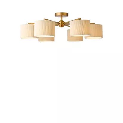 John Lewis Rosso 6 Arm Semi Flush Ceiling Light, Antique Brass Antique Brass | H22 x W70 x D70cm