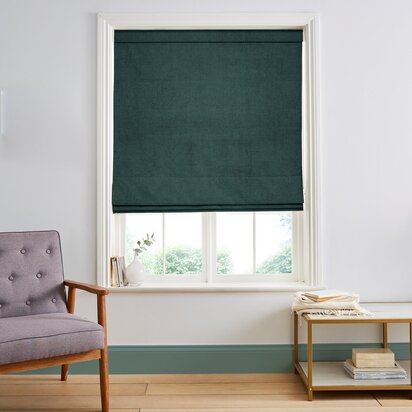 Made To Measure - Serenity Ocean Roman Blind Blue Blinds Plain/Texture Blinds Graham & Brown