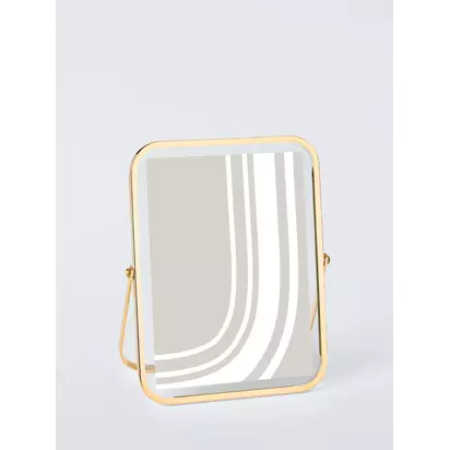 John Lewis Float Metal Easel Photo Frame, 5 x 7" (13 x 18cm) Gold | 21.6 x 16.6 x 0.8cm