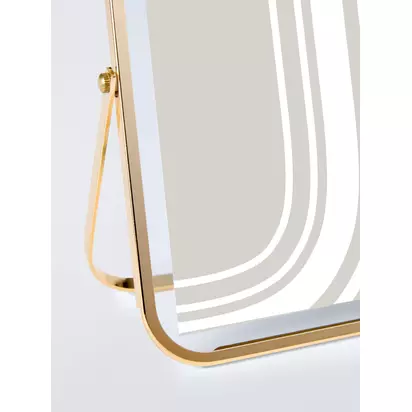 John Lewis Float Metal Easel Photo Frame, 5 x 7" (13 x 18cm) Gold | 21.6 x 16.6 x 0.8cm
