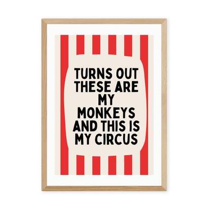 East End Prints Turns Out These Are My Monkeys Red Print