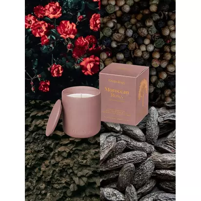 Osmology by Aery Moroccan Rose Scented Candle, 280g Purple | H11.50 x W9 x D9cm